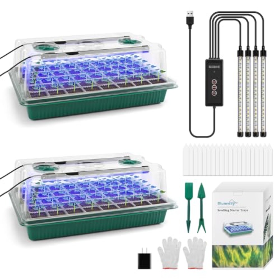 Humidity Dome Kit - Seed Starter Tray with Grow Light2