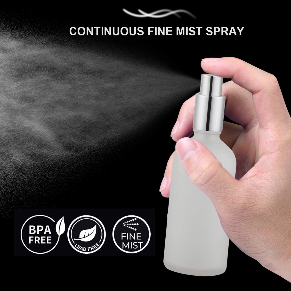 2-Pack 3.4oz Frosted Glass Spr - Misting Bottle Fine recension och pris