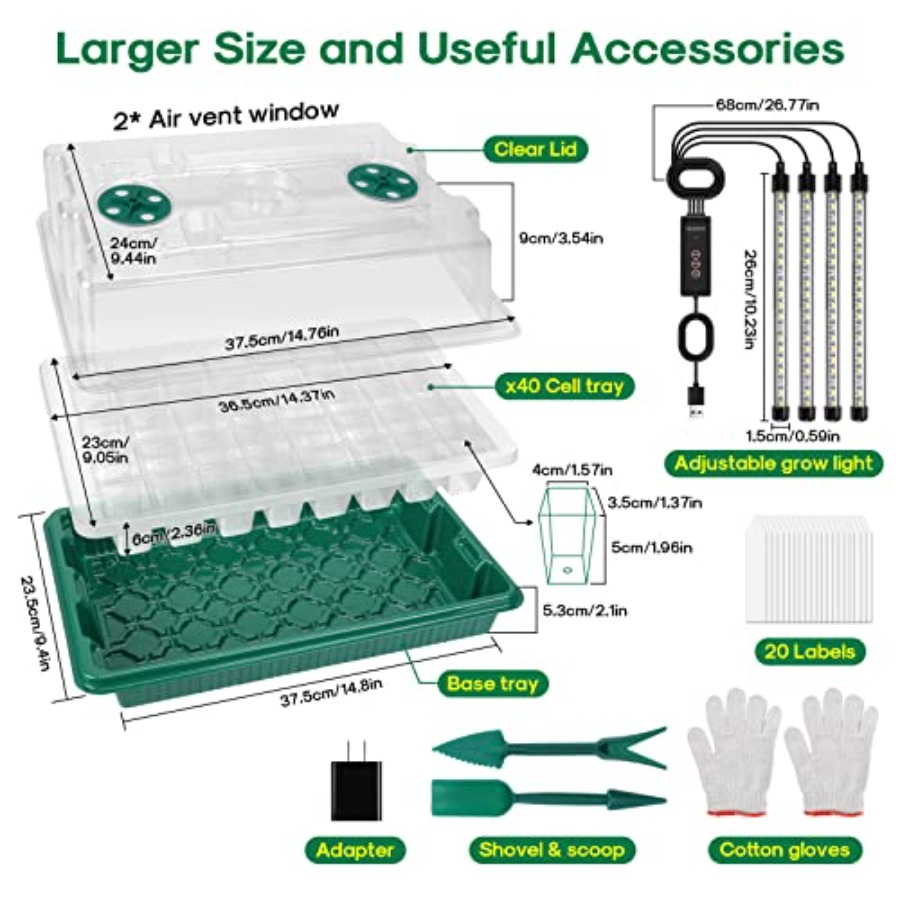 Seed Starter Tray with Grow Li - Humidity Dome Kit recension och pris