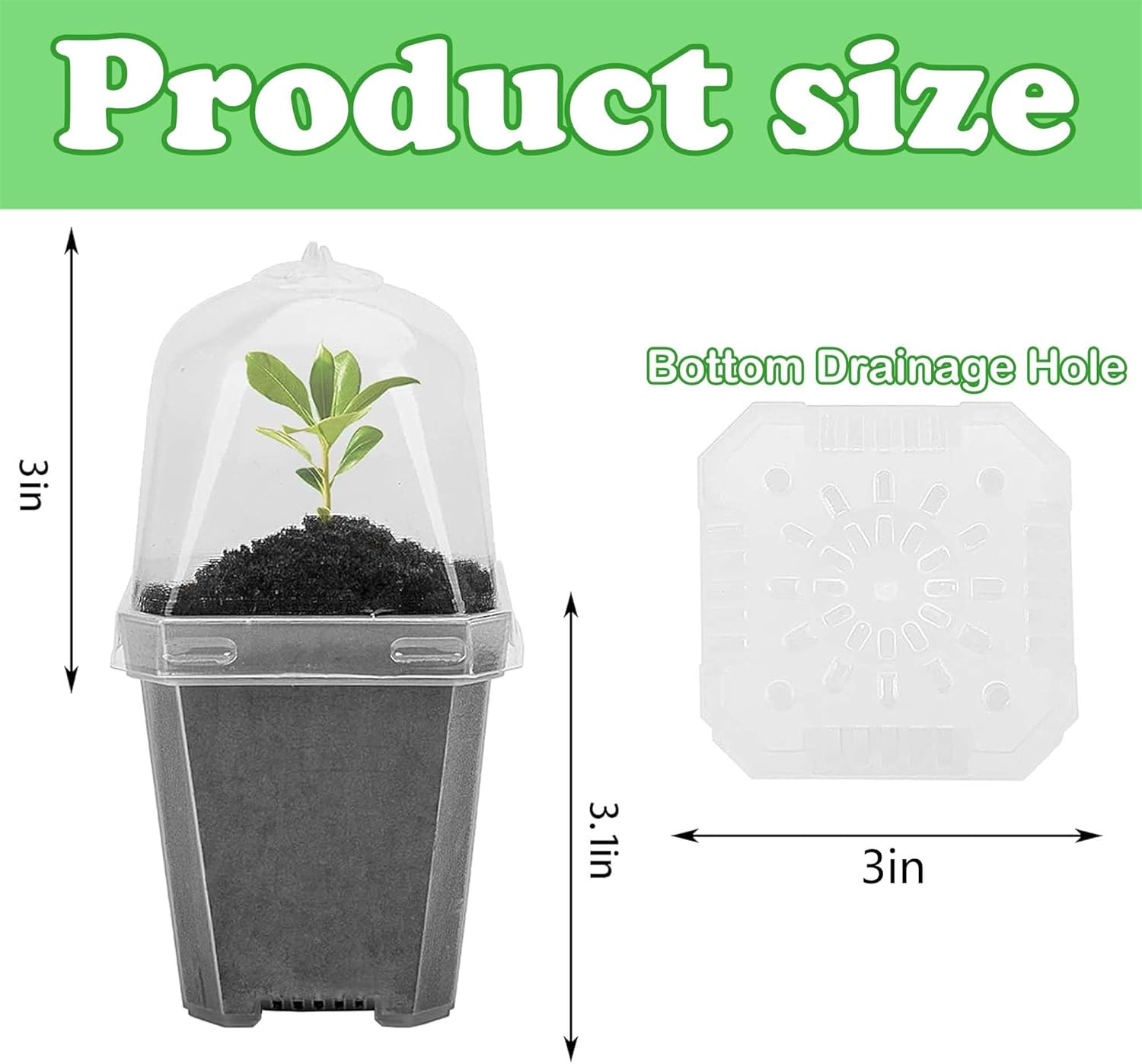 10 PCS Clear Plant Nursery Pot - Plastic Dome Clear recension och pris