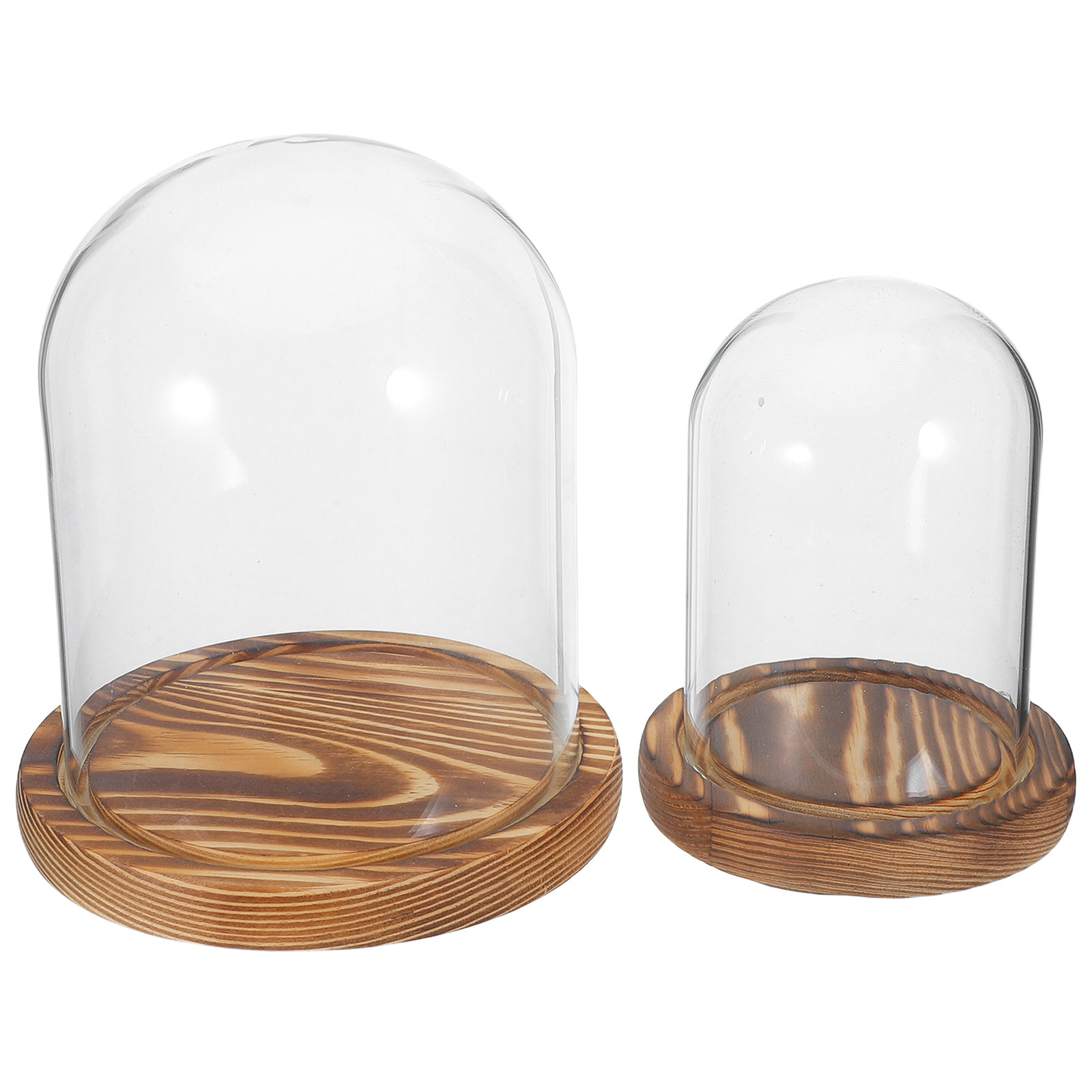 2Sets Clear Glass Display Dome - Plastic Dome Clear recension och pris