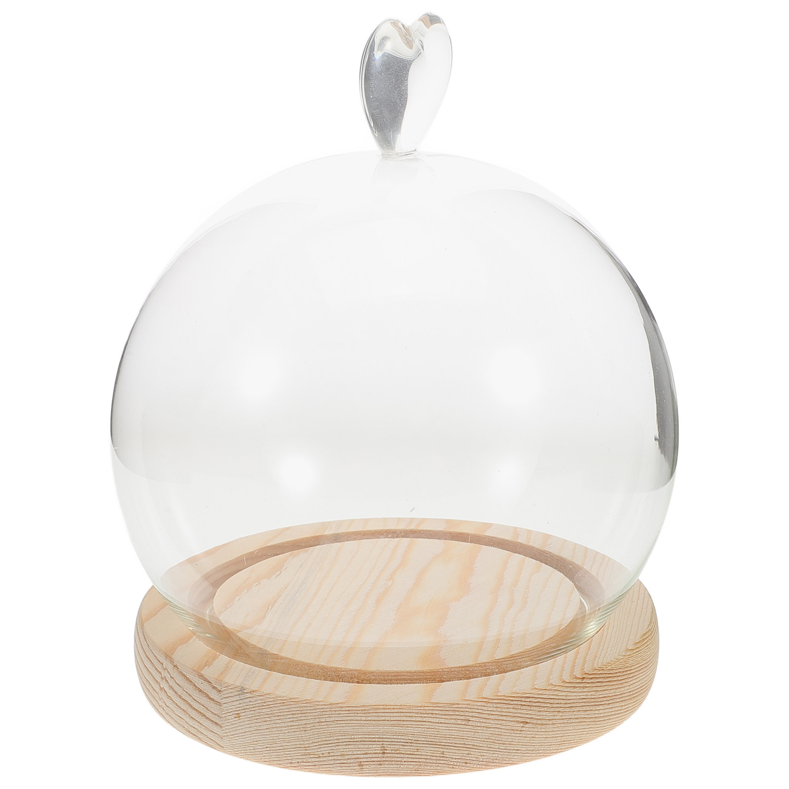 1Set Glass Dome Cloche Heart S - Plastic Dome Clear recension och pris