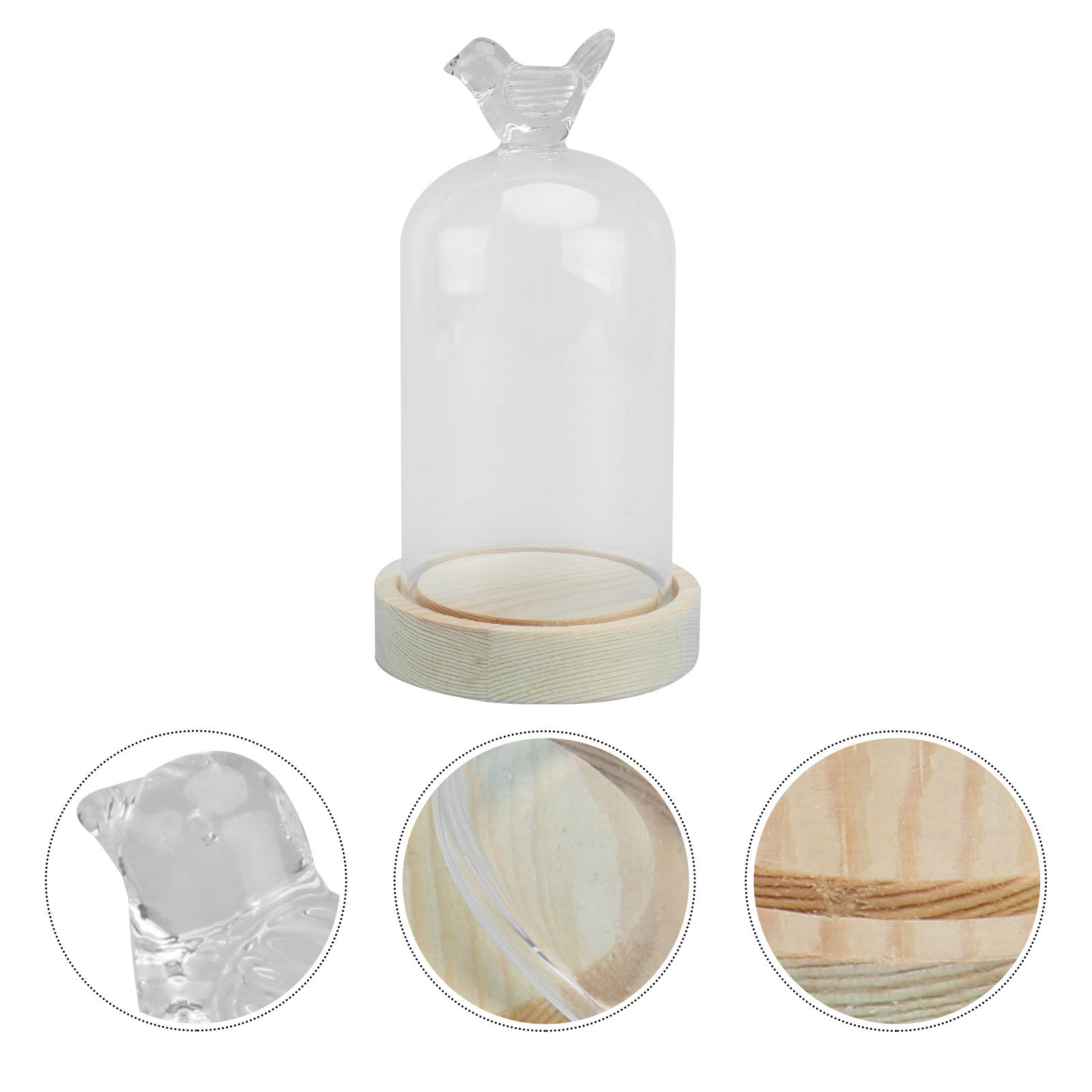 1Pcs Glass Display Cover Clear - Plastic Dome Clear recension och pris