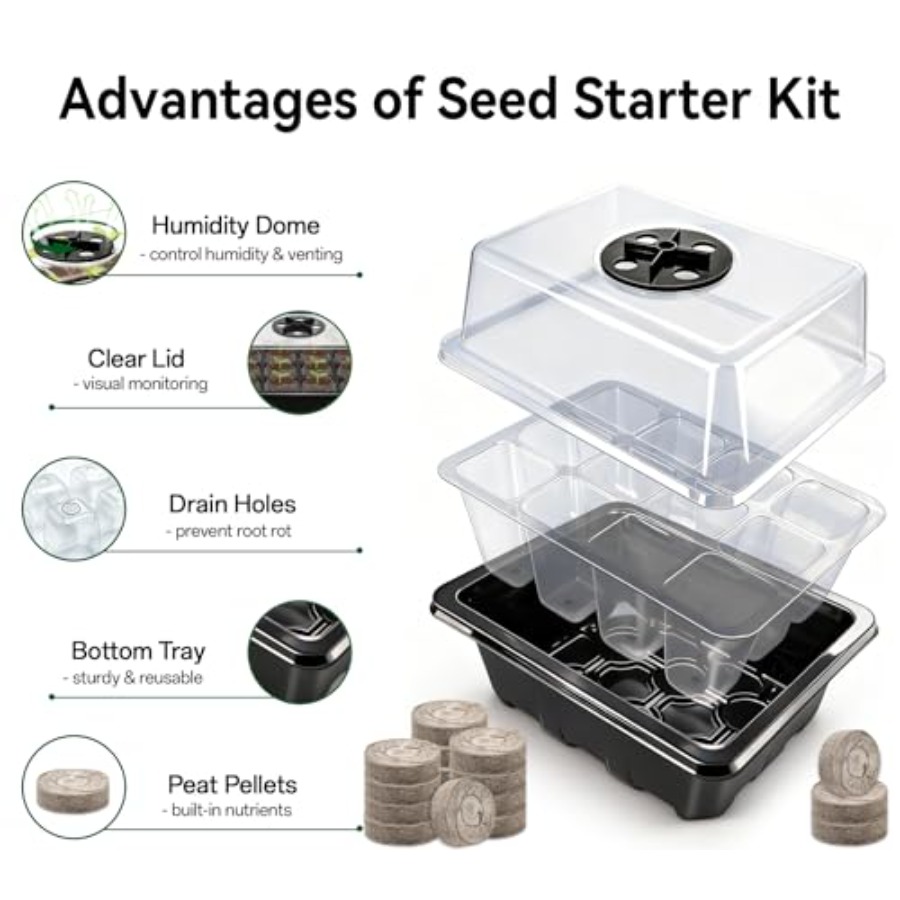 8 Pack Seed Starter Tray with  - Peat Pellet Tray recension och pris