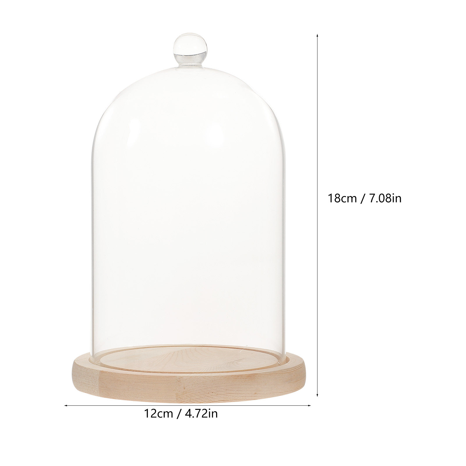 Glass Dome Display Case with B - Plastic Dome Clear recension och pris